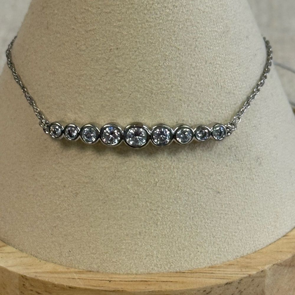 NWT Kate Spade Silver Full Circle Crystal Slider Bracelet